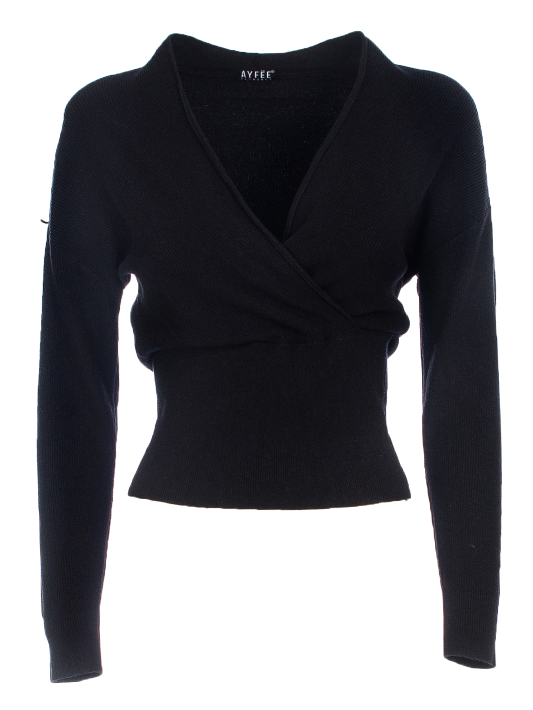 MAGLIA CALATA SCOLLO INCROCIATO, TG UNICA - BLACK